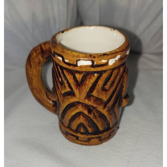 Vintage Tiki Totem Pole Double Shot Glass - Picture 3 of 6